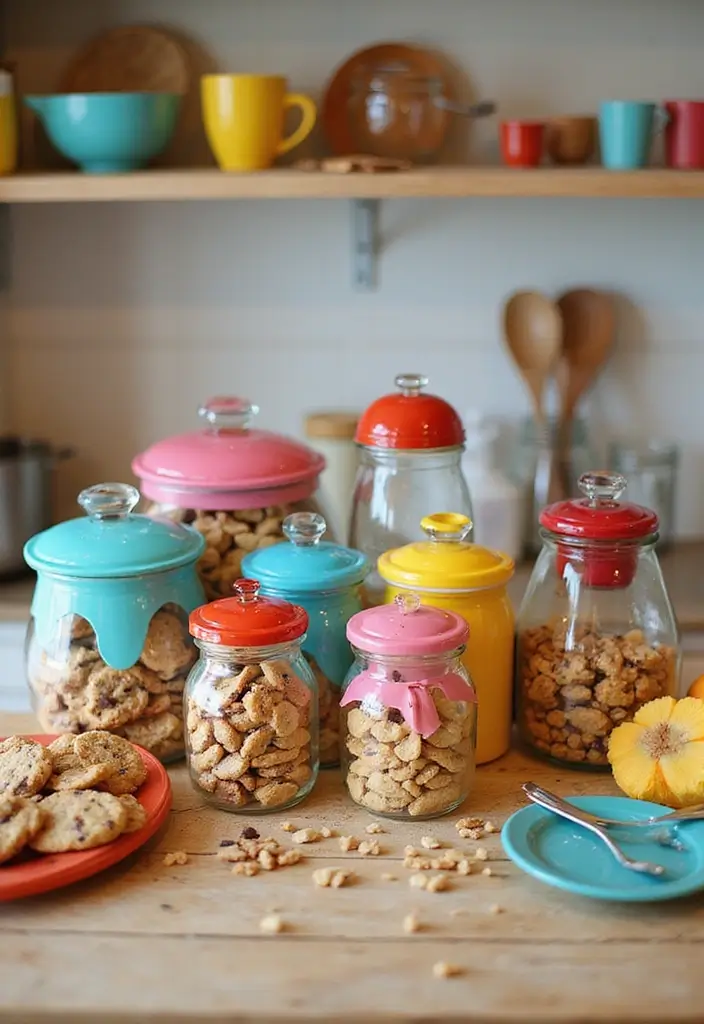 29 Handmade Cookie Jar Decor Ideas For Cozy Kitchens 50 29 Handmade Cookie Jar Decor Ideas For Cozy Kitchens - 24. Colorful Cookie Jars
