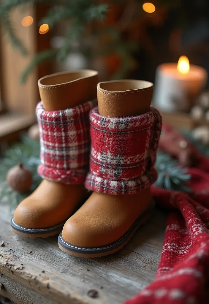 29 Handmade Fabric Holiday Decor Ideas You Can Craft 59 29 Handmade Fabric Holiday Decor Ideas You Can Craft - 19. Fabric Boot Cuff