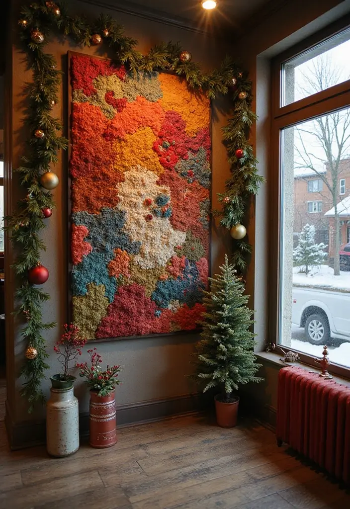 29 Handmade Fabric Holiday Decor Ideas You Can Craft 67 29 Handmade Fabric Holiday Decor Ideas You Can Craft - 21. Fabric-Embellished Wall Art