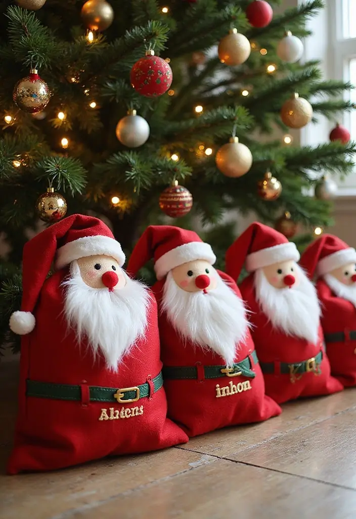 29 Handmade Fabric Holiday Decor Ideas You Can Craft 77 29 Handmade Fabric Holiday Decor Ideas You Can Craft - 23. Fabric Santa Sacks