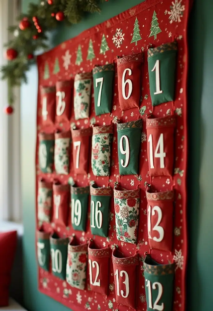 29 Handmade Fabric Holiday Decor Ideas You Can Craft 78 29 Handmade Fabric Holiday Decor Ideas You Can Craft - 24. Fabric Wall Advent Calendar