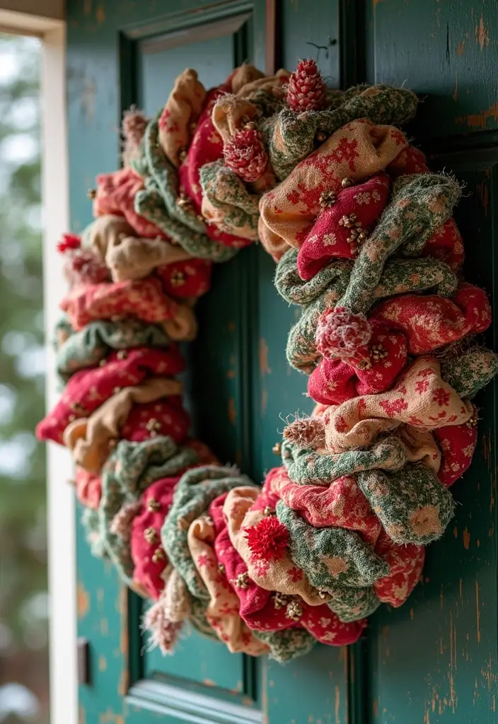 29 Handmade Fabric Holiday Decor Ideas You Can Craft 16 29 Handmade Fabric Holiday Decor Ideas You Can Craft - 4. Fabric Christmas Wreath