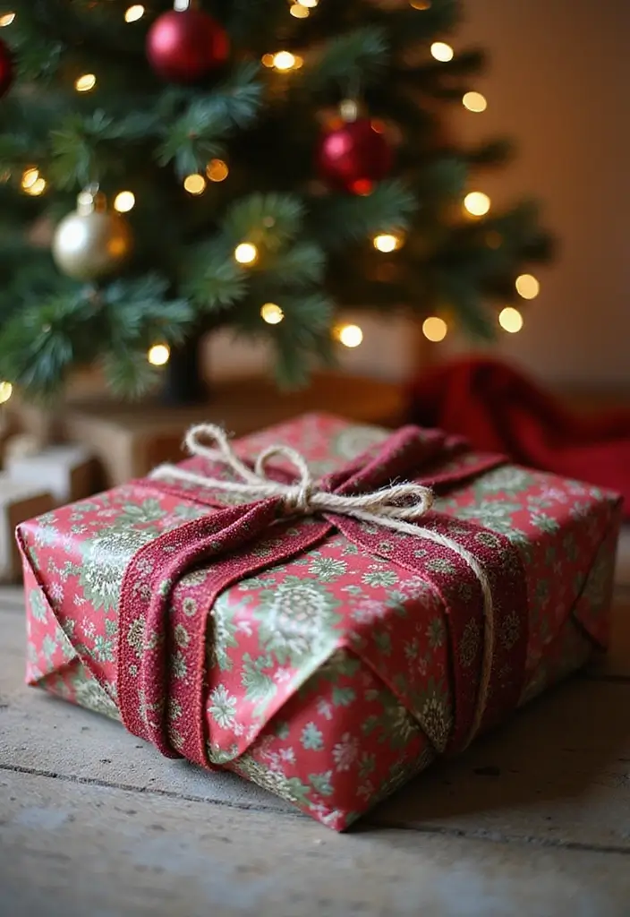 29 Handmade Fabric Holiday Decor Ideas You Can Craft 22 29 Handmade Fabric Holiday Decor Ideas You Can Craft - 8. Fabric Gift Wrap