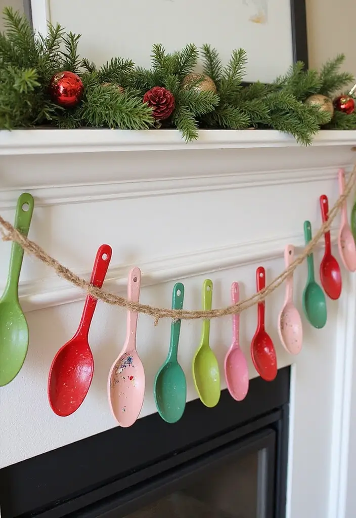 29 Handmade Holiday Spoon Decor Ideas To Try This Year 64 29 Handmade Holiday Spoon Decor Ideas To Try This Year - 10. Spoon Holiday Banner