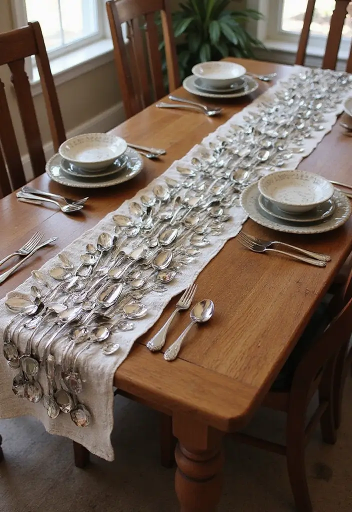 29 Handmade Holiday Spoon Decor Ideas To Try This Year 85 29 Handmade Holiday Spoon Decor Ideas To Try This Year - 13. Spoon Christmas Tree Table Runner