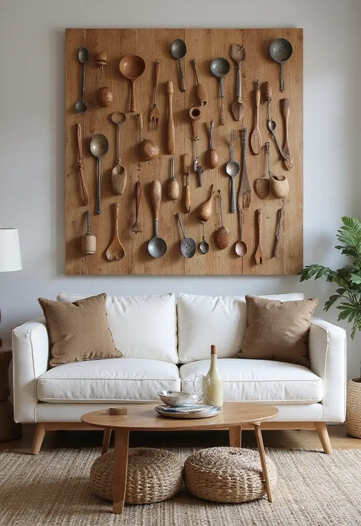 29 Handmade Holiday Spoon Decor Ideas To Try This Year 22 29 Handmade Holiday Spoon Decor Ideas To Try This Year - 4. Spoon Wall Art