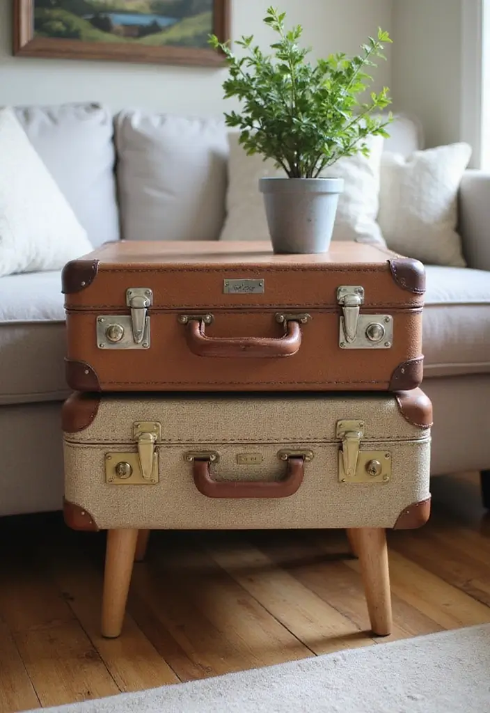29 Handmade Home Decor Ideas That Show Your Creativity 1 29 Handmade Home Decor Ideas That Show Your Creativity - 1. Vintage Suitcase Side Table