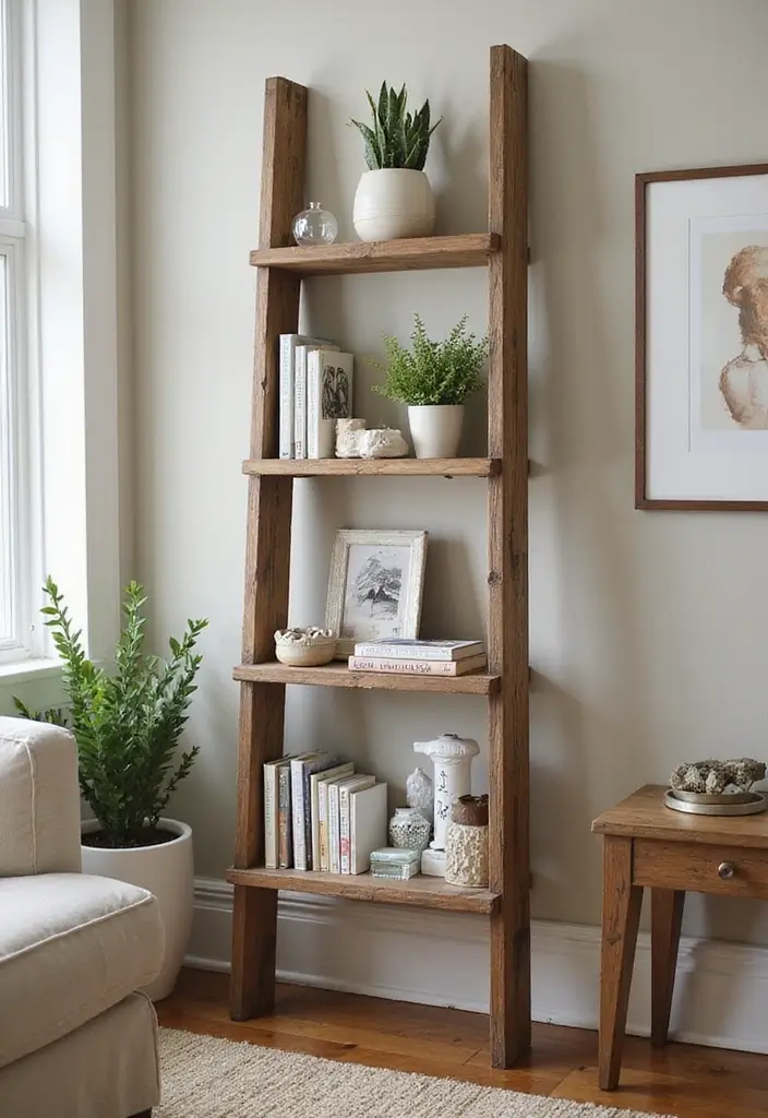 29 Handmade Home Decor Ideas That Show Your Creativity 41 29 Handmade Home Decor Ideas That Show Your Creativity - 13. Upcycled Ladder Bookshelf