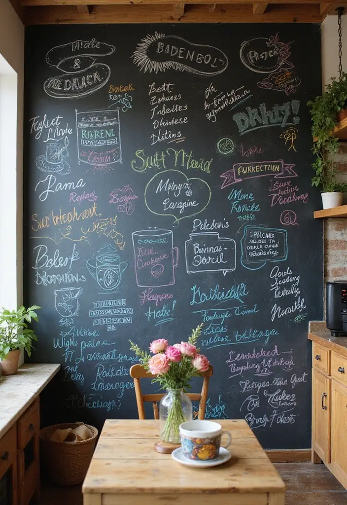 29 Handmade Home Decor Ideas That Show Your Creativity 42 29 Handmade Home Decor Ideas That Show Your Creativity - 14. DIY Chalkboard Wall
