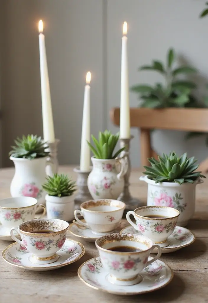 29 Handmade Home Decor Ideas That Show Your Creativity 43 29 Handmade Home Decor Ideas That Show Your Creativity - 15. Repurposed Vintage Tea Cups
