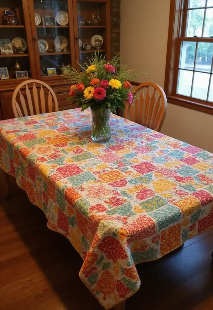 29 Handmade Party Decor Ideas For Memorable Gatherings 74 29 Handmade Party Decor Ideas For Memorable Gatherings - 28. Handmade Quilted Tablecloth