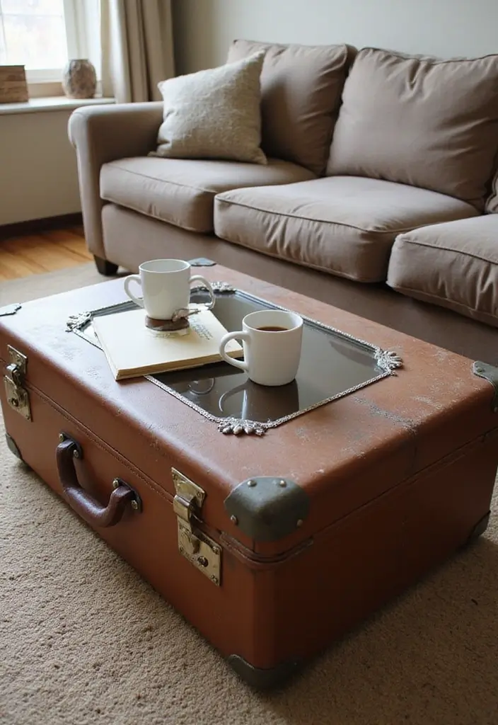 29 Handmade Vintage Suitcase Decor Ideas For Nostalgic Homes 1 29 Handmade Vintage Suitcase Decor Ideas For Nostalgic Homes - 1. Suitcase Coffee Table