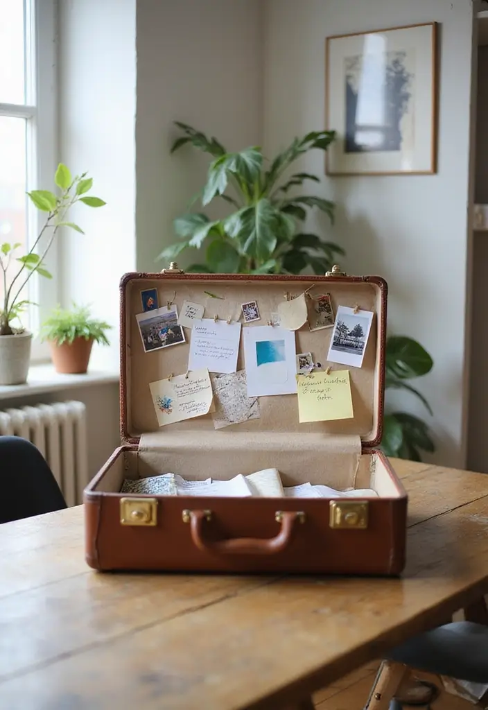 29 Handmade Vintage Suitcase Decor Ideas For Nostalgic Homes 51 29 Handmade Vintage Suitcase Decor Ideas For Nostalgic Homes - 15. Suitcase Message Board