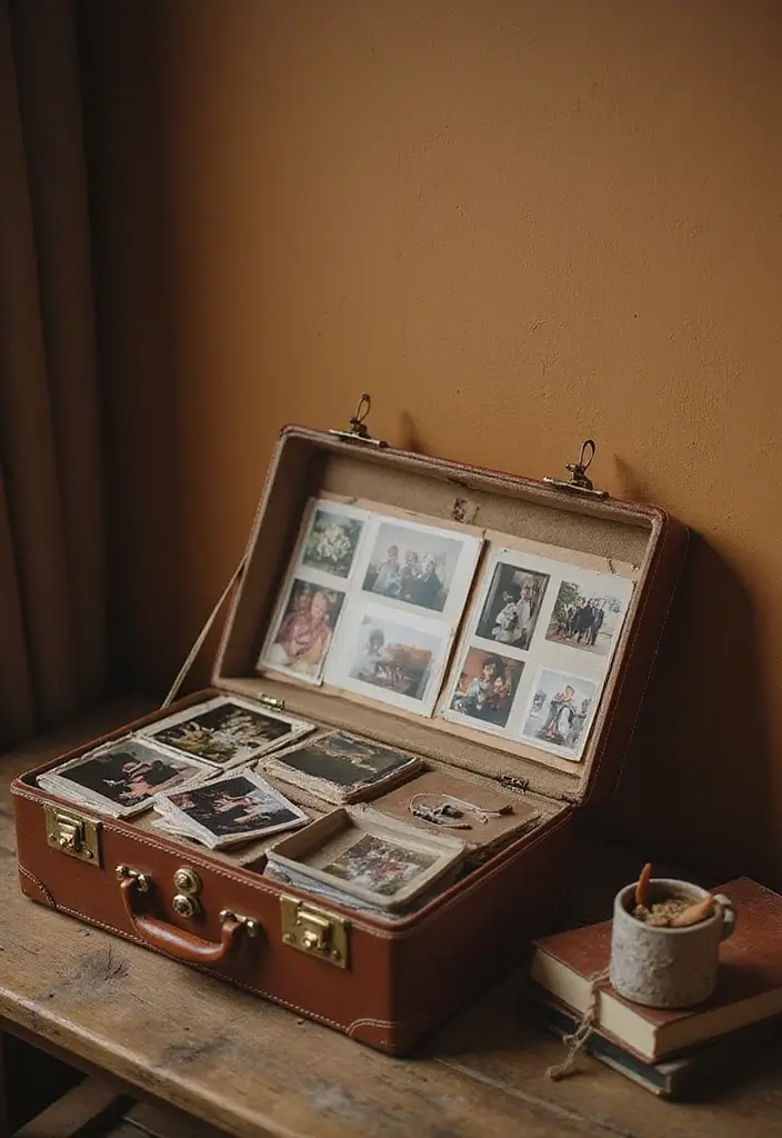 29 Handmade Vintage Suitcase Decor Ideas For Nostalgic Homes 58 29 Handmade Vintage Suitcase Decor Ideas For Nostalgic Homes - 16. Suitcase Photo Frame