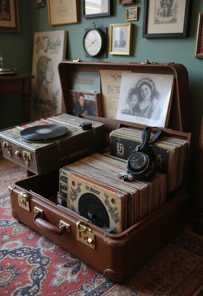 29 Handmade Vintage Suitcase Decor Ideas For Nostalgic Homes 60 29 Handmade Vintage Suitcase Decor Ideas For Nostalgic Homes - 18. Suitcase Music Storage