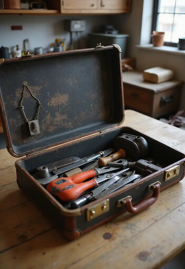29 Handmade Vintage Suitcase Decor Ideas For Nostalgic Homes 67 29 Handmade Vintage Suitcase Decor Ideas For Nostalgic Homes - 19. Suitcase Tool Storage