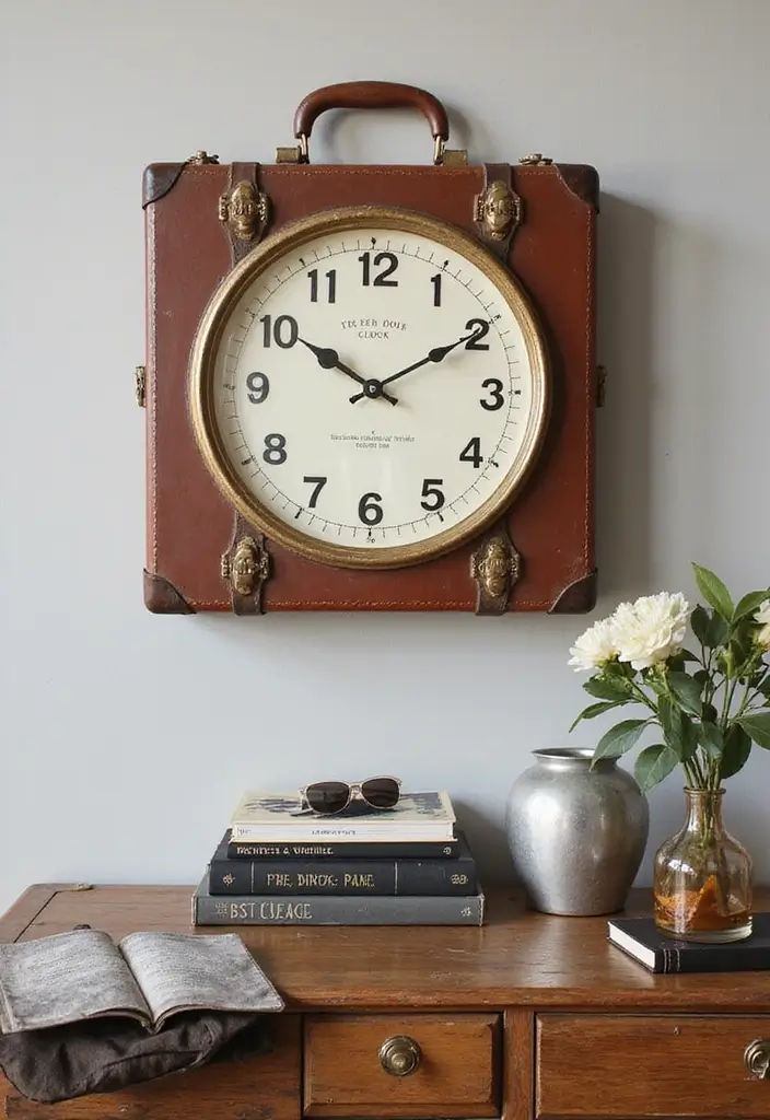 29 Handmade Vintage Suitcase Decor Ideas For Nostalgic Homes 70 29 Handmade Vintage Suitcase Decor Ideas For Nostalgic Homes - 22. Suitcase Wall Clock
