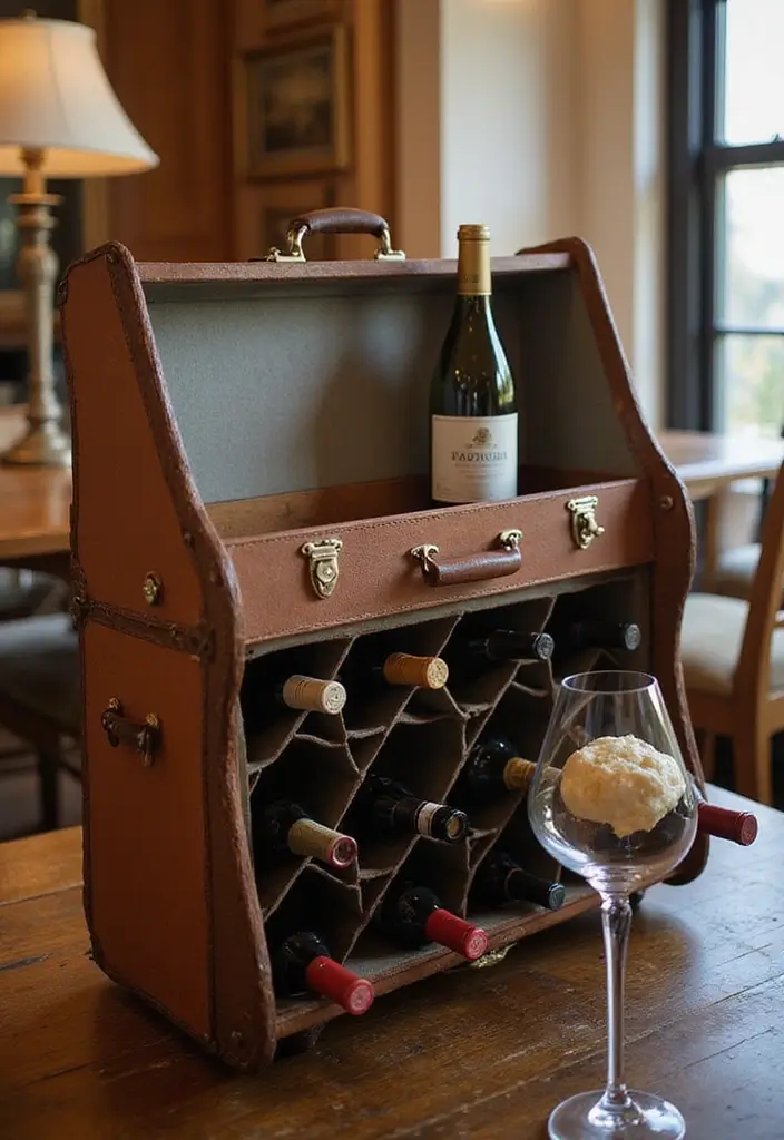 29 Handmade Vintage Suitcase Decor Ideas For Nostalgic Homes 82 29 Handmade Vintage Suitcase Decor Ideas For Nostalgic Homes - 28. Suitcase Wine Rack