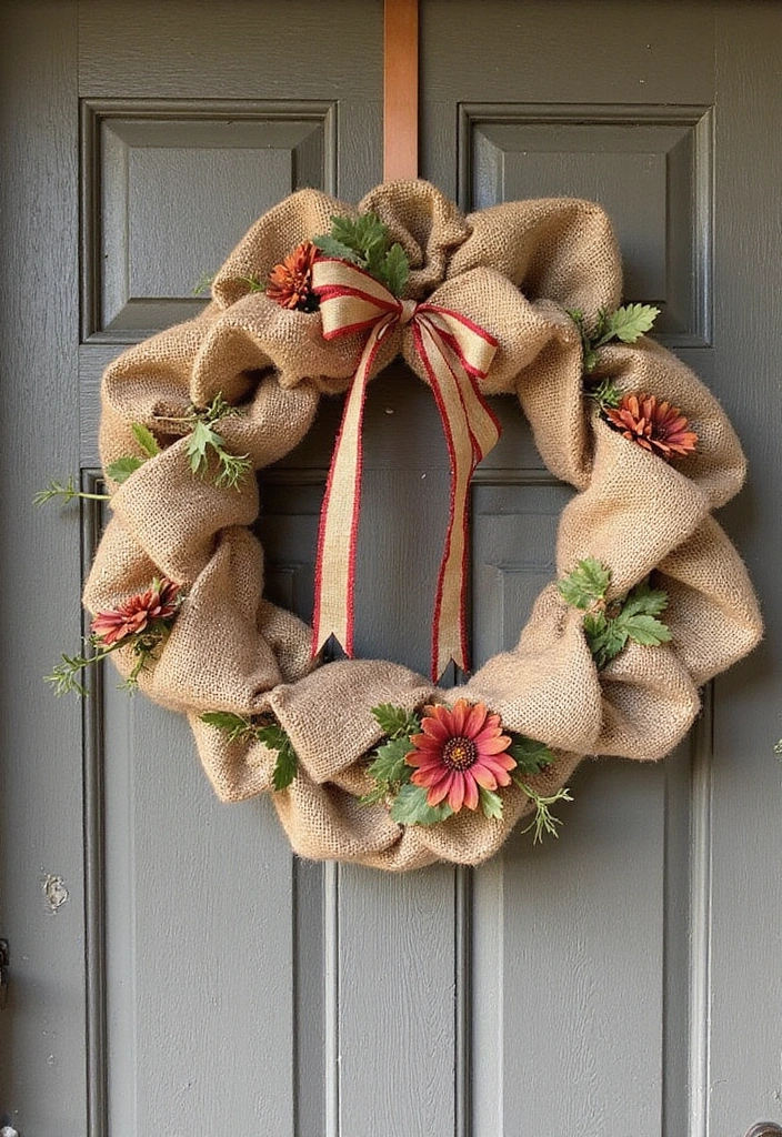 30+ Handmade Burlap Bag Decor Ideas For Rustic Homes 19 30+ Handmade Burlap Bag Decor Ideas For Rustic Homes - 7. Burlap Wreaths