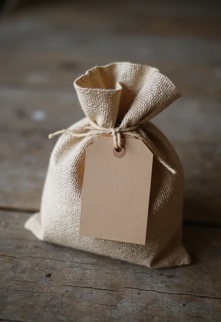 30+ Handmade Burlap Bag Decor Ideas For Rustic Homes 20 30+ Handmade Burlap Bag Decor Ideas For Rustic Homes - 8. Burlap Bag Gift Wrap