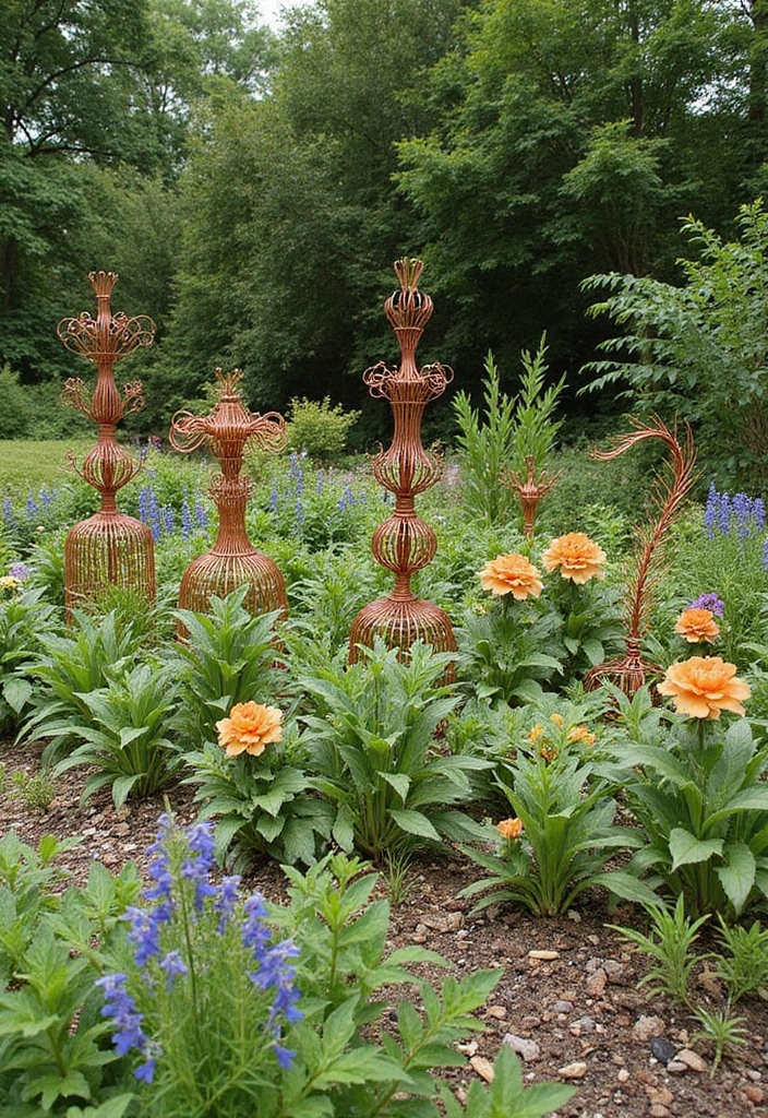 30+ Handmade Copper Wire Decor Ideas With Industrial Charm 26 30+ Handmade Copper Wire Decor Ideas With Industrial Charm - 10. Copper Wire Garden Art
