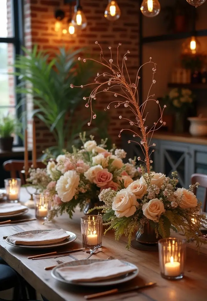 30+ Handmade Copper Wire Decor Ideas With Industrial Charm 8 30+ Handmade Copper Wire Decor Ideas With Industrial Charm - 2. Copper Wire Table Centerpieces