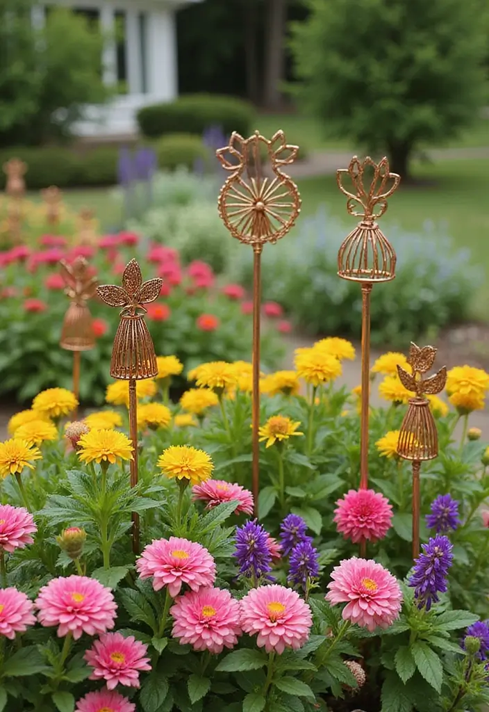 30+ Handmade Copper Wire Decor Ideas With Industrial Charm 40 30+ Handmade Copper Wire Decor Ideas With Industrial Charm - 20. Copper Wire Garden Stakes