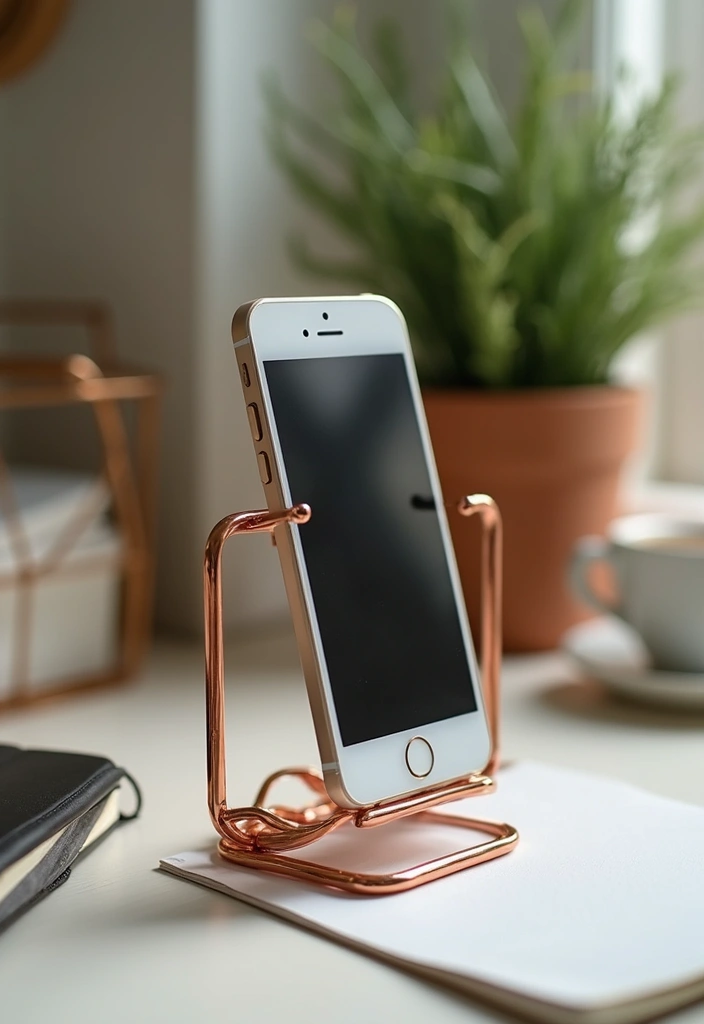 30+ Handmade Copper Wire Decor Ideas With Industrial Charm 49 30+ Handmade Copper Wire Decor Ideas With Industrial Charm - 23. Copper Wire Phone Holders