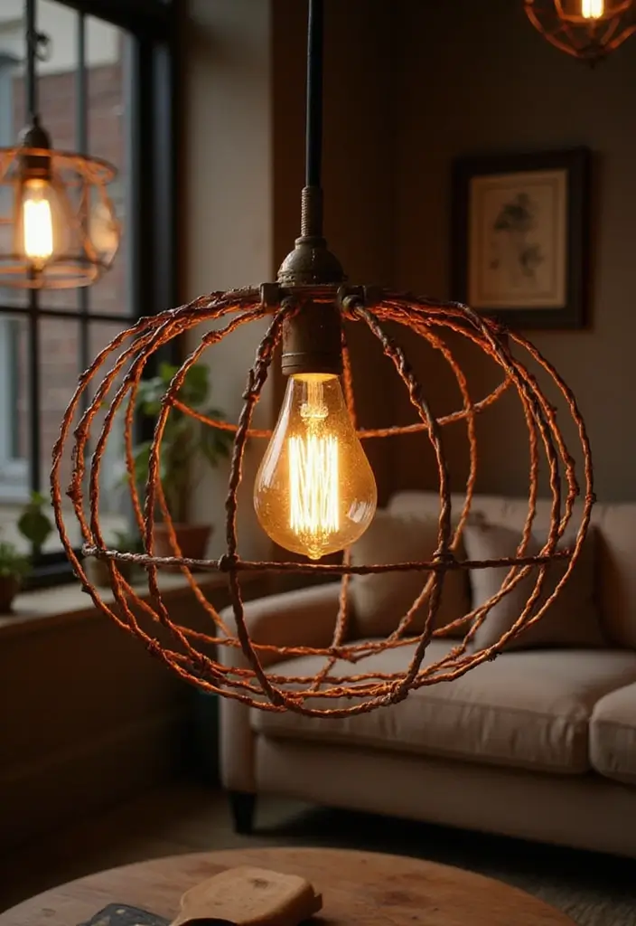 30+ Handmade Copper Wire Decor Ideas With Industrial Charm 16 30+ Handmade Copper Wire Decor Ideas With Industrial Charm - 6. Industrial Style Copper Wire Lamps