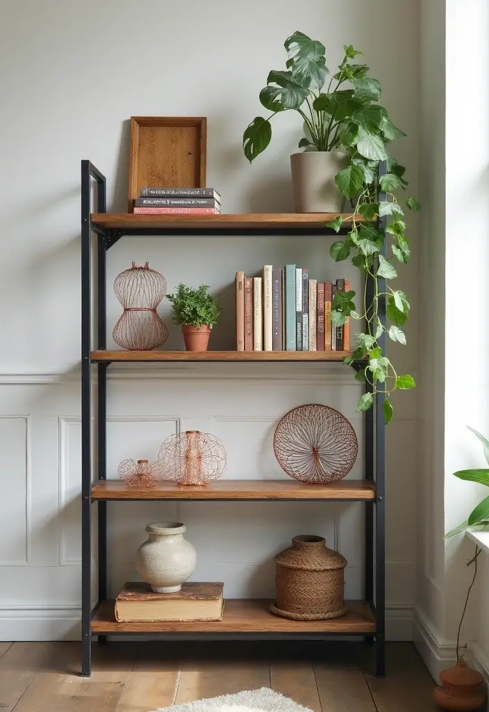 30+ Handmade Copper Wire Decor Ideas With Industrial Charm 25 30+ Handmade Copper Wire Decor Ideas With Industrial Charm - 9. Copper Wire Shelf Decor
