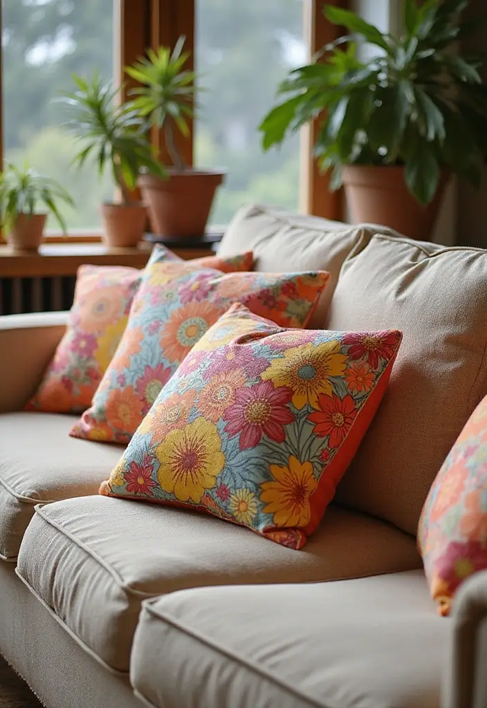30+ Handmade Floral Decor Ideas For Romantic Homes 29 30+ Handmade Floral Decor Ideas For Romantic Homes - 11. Floral-Themed Throw Pillows