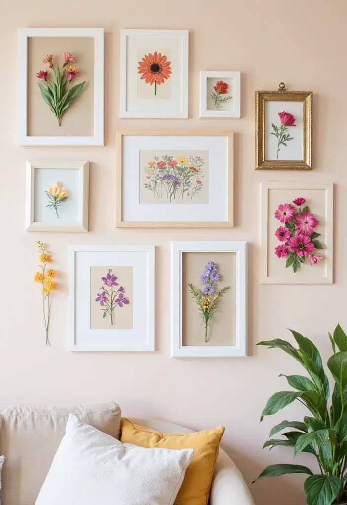 30+ Handmade Floral Decor Ideas For Romantic Homes 3 30+ Handmade Floral Decor Ideas For Romantic Homes - 3. Floral Wall Art