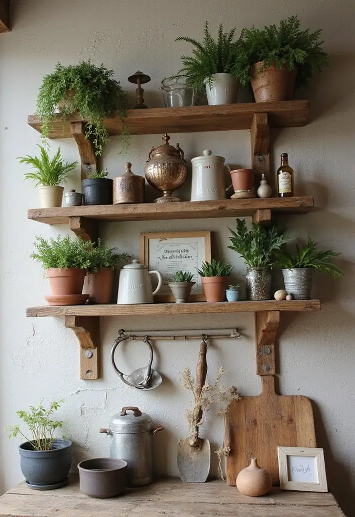 30+ Handmade Kitchen Decor Ideas With Rustic Appeal 1 30+ Handmade Kitchen Decor Ideas With Rustic Appeal - 1. Rustic Wooden Shelves