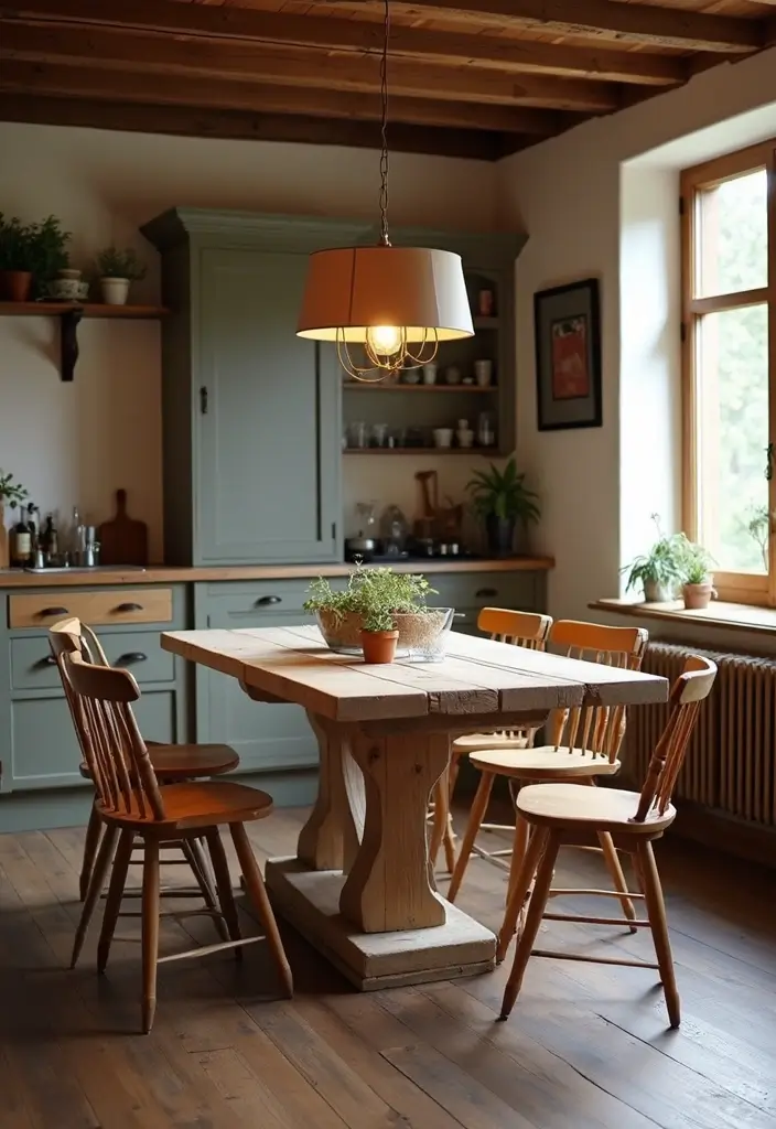 30+ Handmade Kitchen Decor Ideas With Rustic Appeal 58 30+ Handmade Kitchen Decor Ideas With Rustic Appeal - 22. Rustic Dining Sets