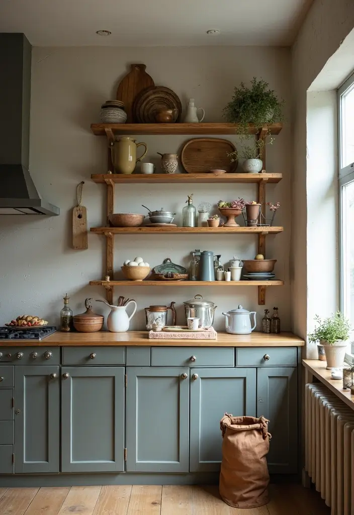30+ Handmade Kitchen Decor Ideas With Rustic Appeal 62 30+ Handmade Kitchen Decor Ideas With Rustic Appeal - 24. Ladder Shelves