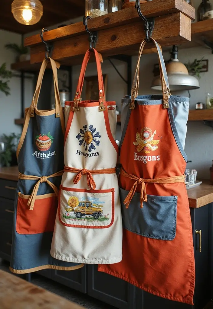 30+ Handmade Kitchen Decor Ideas With Rustic Appeal 65 30+ Handmade Kitchen Decor Ideas With Rustic Appeal - 25. Personalized Aprons