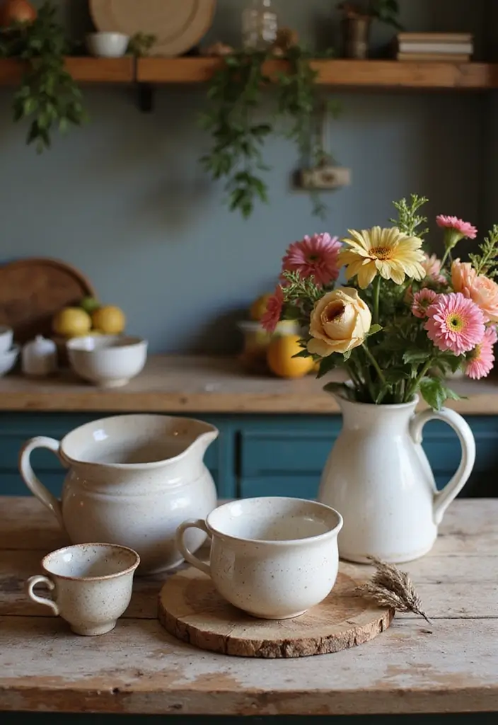 30+ Handmade Kitchen Decor Ideas With Rustic Appeal 4 30+ Handmade Kitchen Decor Ideas With Rustic Appeal - 4. Handcrafted Pottery