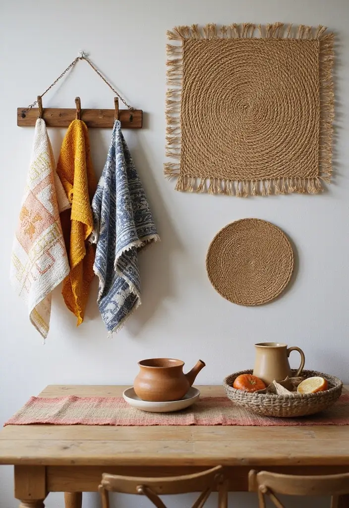 30+ Handmade Kitchen Decor Ideas With Rustic Appeal 21 30+ Handmade Kitchen Decor Ideas With Rustic Appeal - 9. Woven Textiles