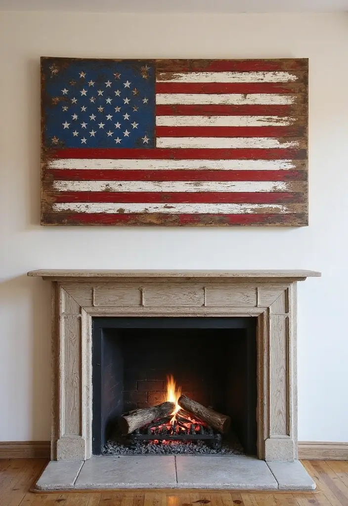 30+ Handmade Patriotic Home Decor Ideas For Festive Seasons 1 30+ Handmade Patriotic Home Decor Ideas For Festive Seasons - 1. Rustic Wooden American Flag Wall Art
