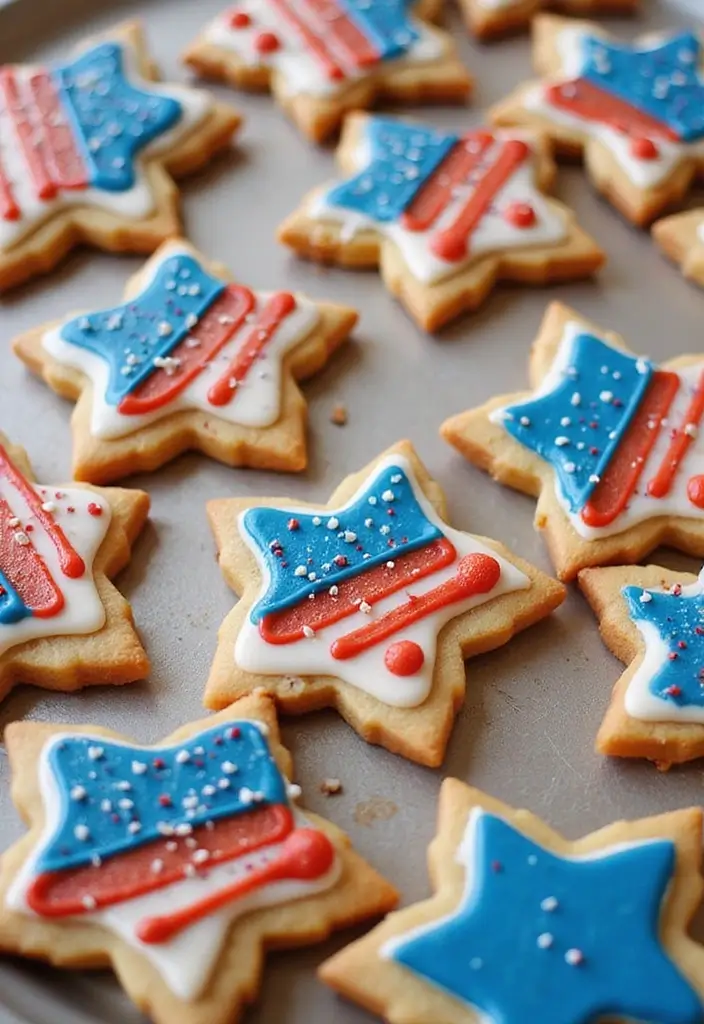 30+ Handmade Patriotic Home Decor Ideas For Festive Seasons 37 30+ Handmade Patriotic Home Decor Ideas For Festive Seasons - 15. Star-Shaped Cookies with Icing