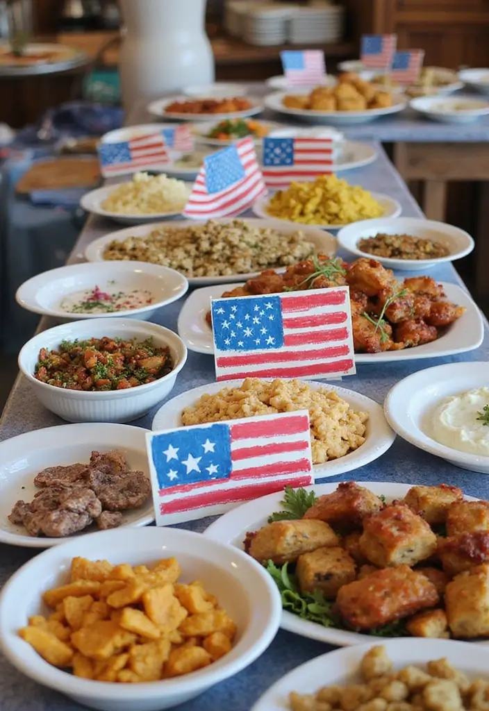 30+ Handmade Patriotic Home Decor Ideas For Festive Seasons 42 30+ Handmade Patriotic Home Decor Ideas For Festive Seasons - 20. Patriotic Potluck Signage