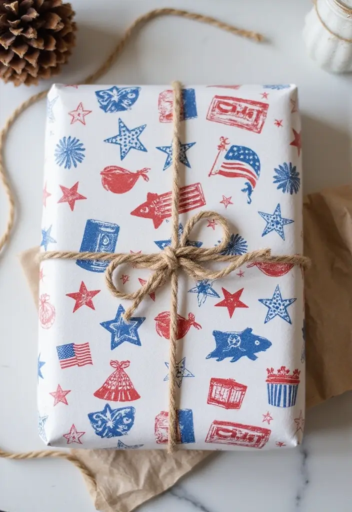 30+ Handmade Patriotic Home Decor Ideas For Festive Seasons 49 30+ Handmade Patriotic Home Decor Ideas For Festive Seasons - 23. DIY Patriotic Gift Wrap