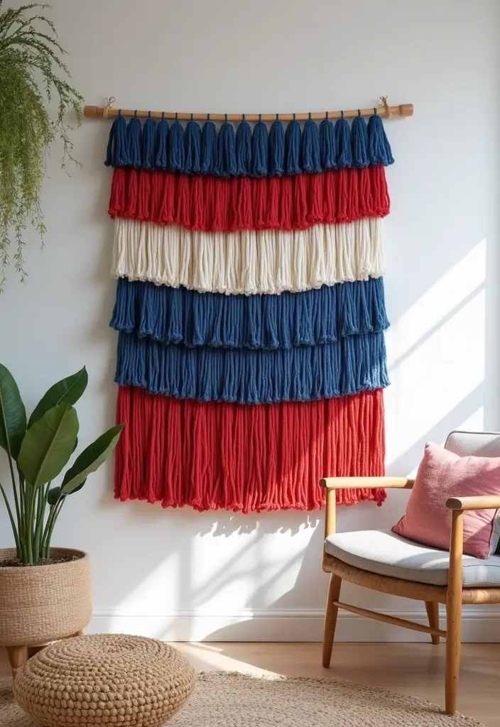 30+ Handmade Patriotic Home Decor Ideas For Festive Seasons 57 30+ Handmade Patriotic Home Decor Ideas For Festive Seasons - 25. Patriotic Wall Hanging