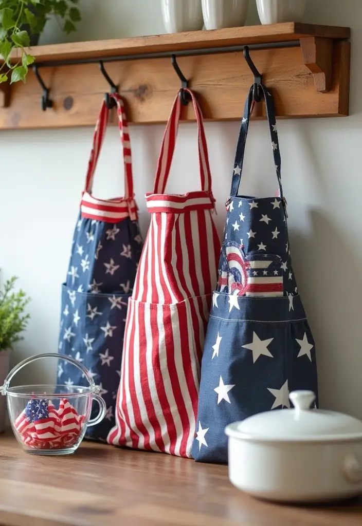 30+ Handmade Patriotic Home Decor Ideas For Festive Seasons 72 30+ Handmade Patriotic Home Decor Ideas For Festive Seasons - 28. DIY Patriotic Aprons