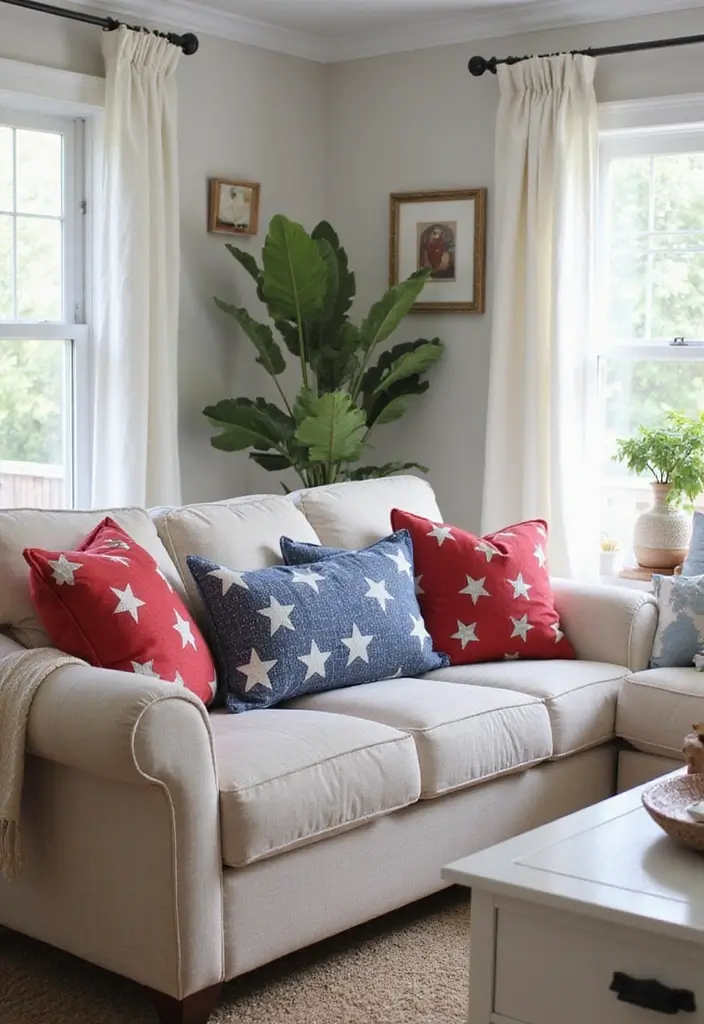 30+ Handmade Patriotic Home Decor Ideas For Festive Seasons 73 30+ Handmade Patriotic Home Decor Ideas For Festive Seasons - 29. Star-Shaped Pillows