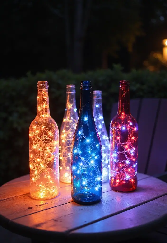 30+ Handmade Patriotic Home Decor Ideas For Festive Seasons 21 30+ Handmade Patriotic Home Decor Ideas For Festive Seasons - 5. Upcycled Wine Bottle Lanterns