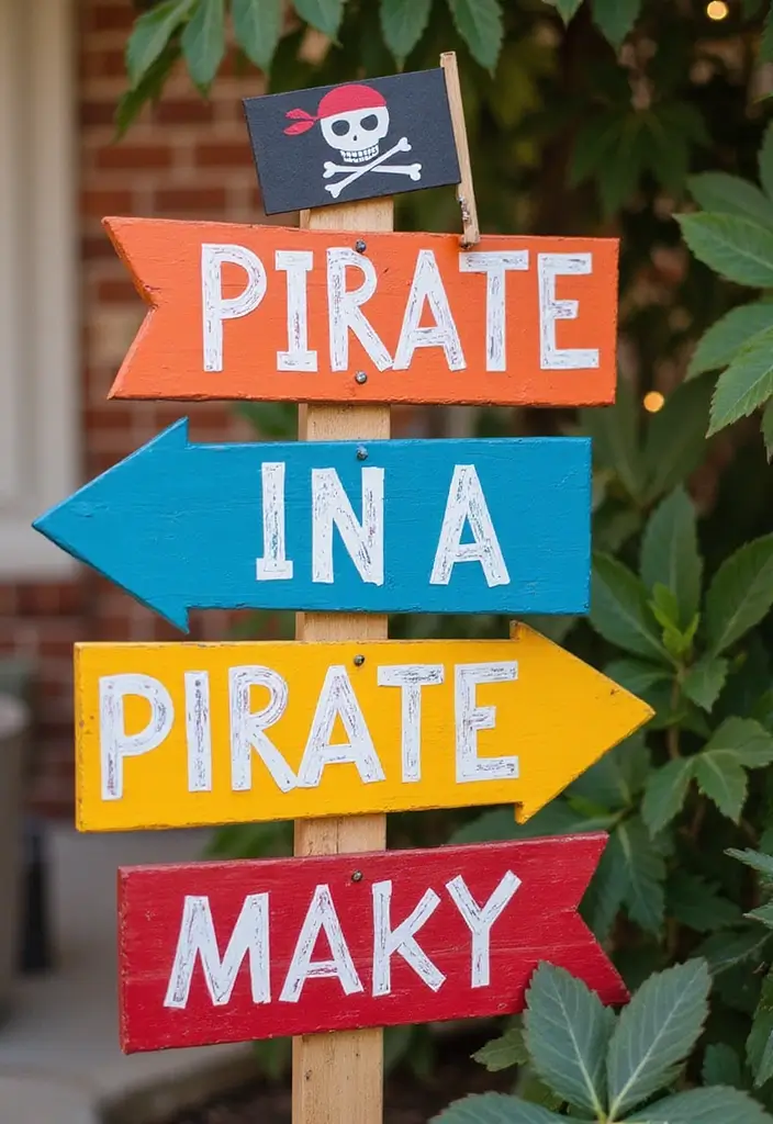 30+ Handmade Pirate Decor Ideas for Themed Events 52 30+ Handmade Pirate Decor Ideas for Themed Events - 20. DIY Nautical Signage