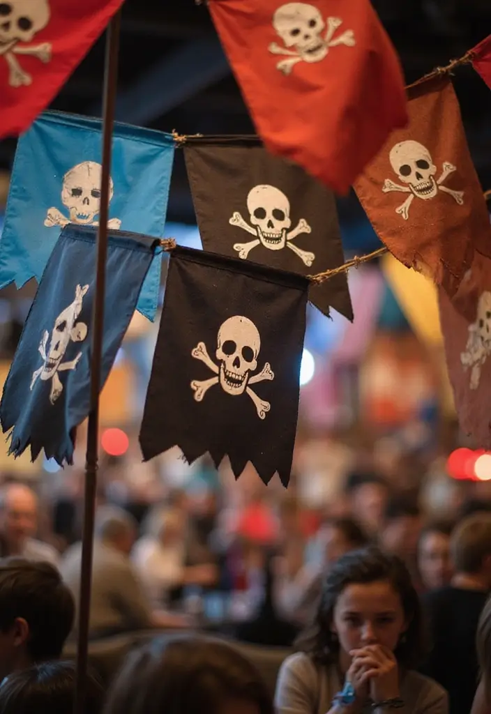 30+ Handmade Pirate Decor Ideas for Themed Events 3 30+ Handmade Pirate Decor Ideas for Themed Events - 3. Pirate Flags Galore