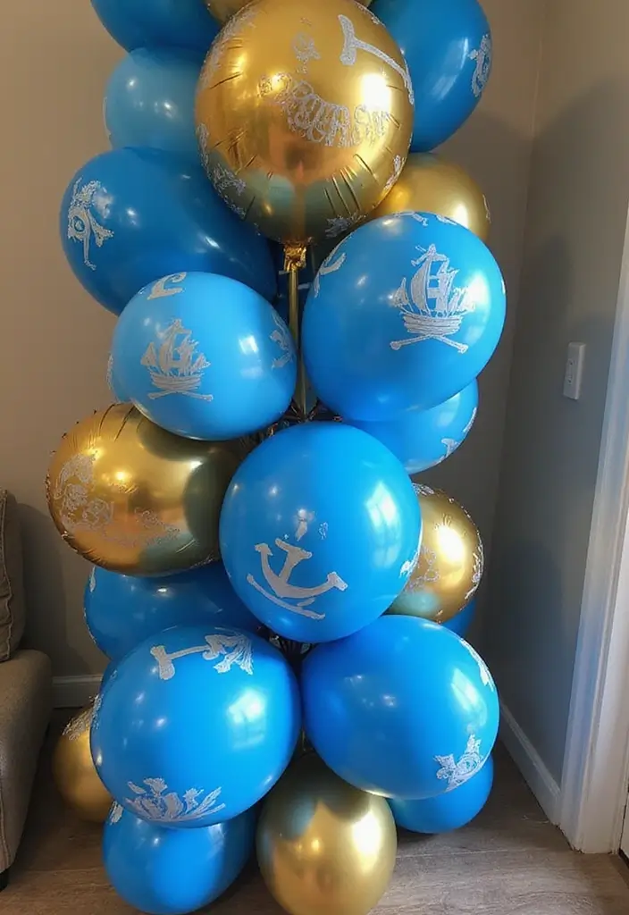 30+ Handmade Pirate Decor Ideas for Themed Events 25 30+ Handmade Pirate Decor Ideas for Themed Events - 7. Ocean-Inspired Balloon Arrangements