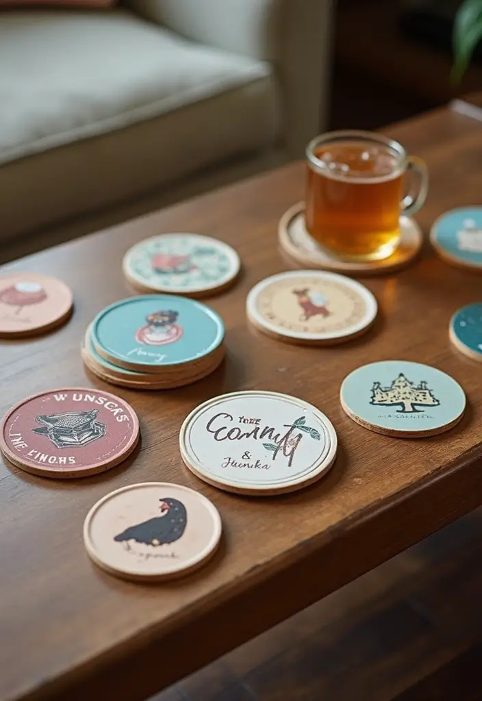 30+ Handmade Room Decor Ideas To Personalize Your Space 55 30+ Handmade Room Decor Ideas To Personalize Your Space - 19. Personalized Coasters
